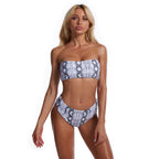 Women's Bandeau Bikini with Modern Snake Print