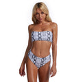 Women's Bandeau Bikini with Modern Snake Print