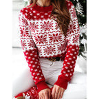 Women's Festive Knit Sweater with Winter Motif