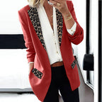 Women's Blazer with Leopard Appliqués