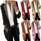 Women's Blazer with Leopard Appliqués