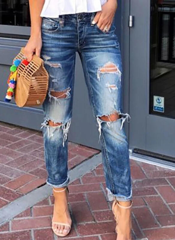 Women's Destroyed Boyfriend Jeans