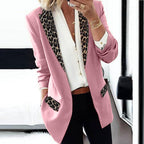 Women's Blazer with Leopard Appliqués
