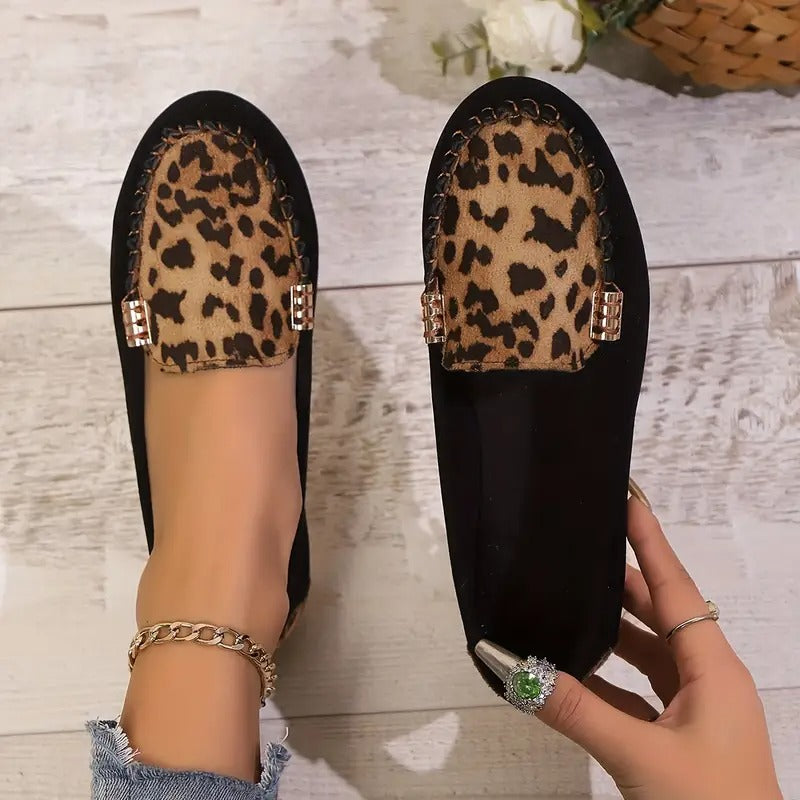 Comfortable Women's Slip-Ons with Leopard Print