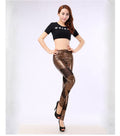 Women's Advanced Leggings with Animal Print and Sheer Panels