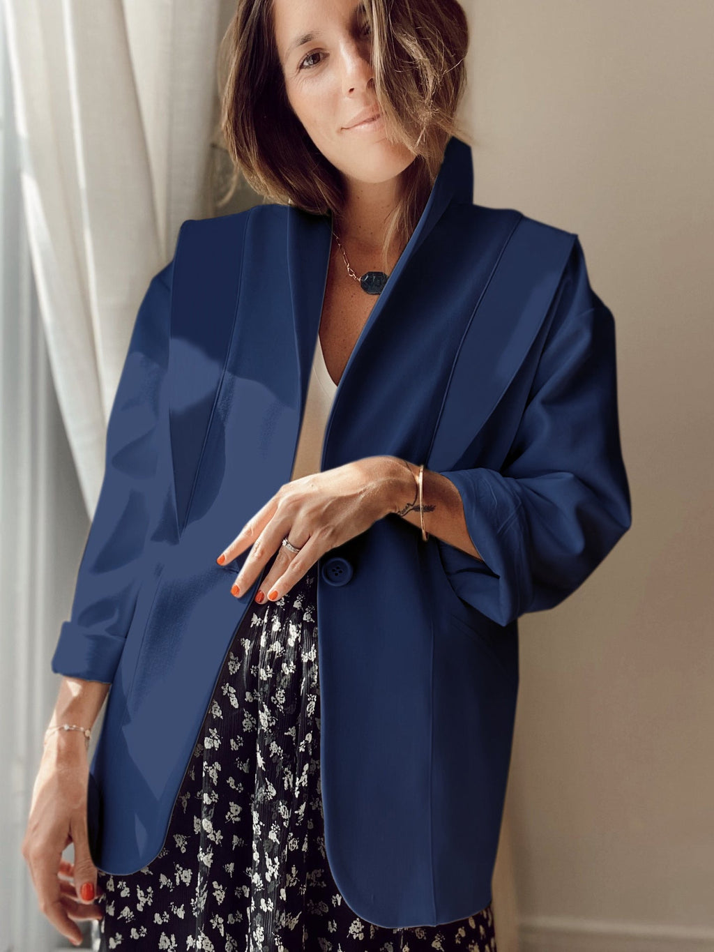 Women's Oversized Blazer with Chic Lapel