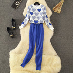 Women's Cozy Heart Pattern Lounge Set