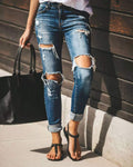 Women's Destroyed Denim Jeans