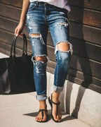 Women's Destroyed Denim Jeans
