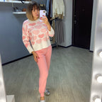 Women's Cozy Heart Pattern Lounge Set
