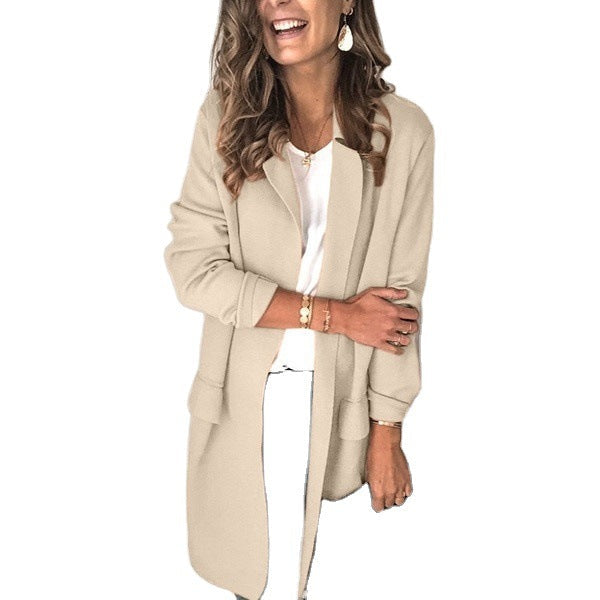 Women's Fashionable and Elegant Fleece Coat with Practical Pockets