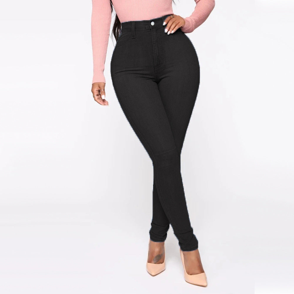 Women's High-Waisted Skinny Jeans with Shaping Seams