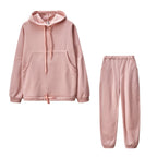 Women's Casual Hooded Suit with Pockets and Adjustable Waist