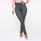 Women's High-Waisted Skinny Jeans with Shaping Seams