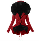 Women's Fashionable Parka with Detachable Fur Collar