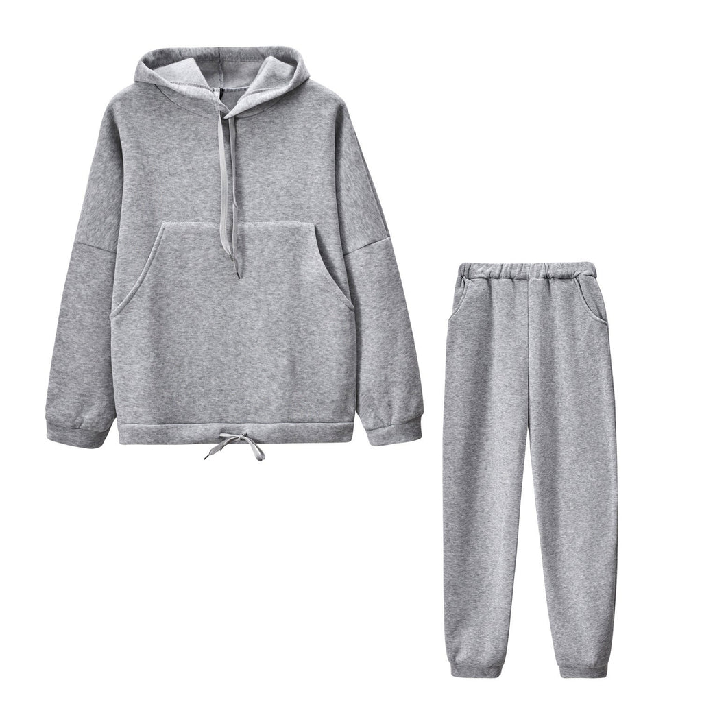 Women's Casual Hooded Suit with Pockets and Adjustable Waist