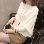 Women's Cozy Knit Pullover with Casual Cut and Wide Sleeves