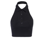 Women's Boat Neck Top with Button Details