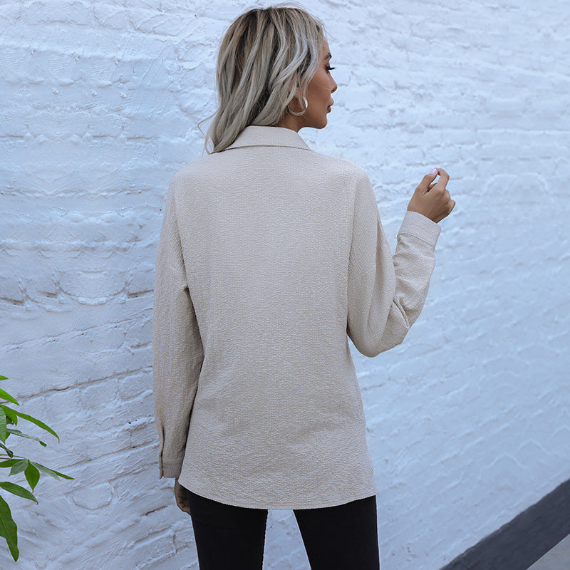 Women's Button-Down Shirt with Knot Detail