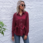 Women's Shirt Blouse with Tie Details