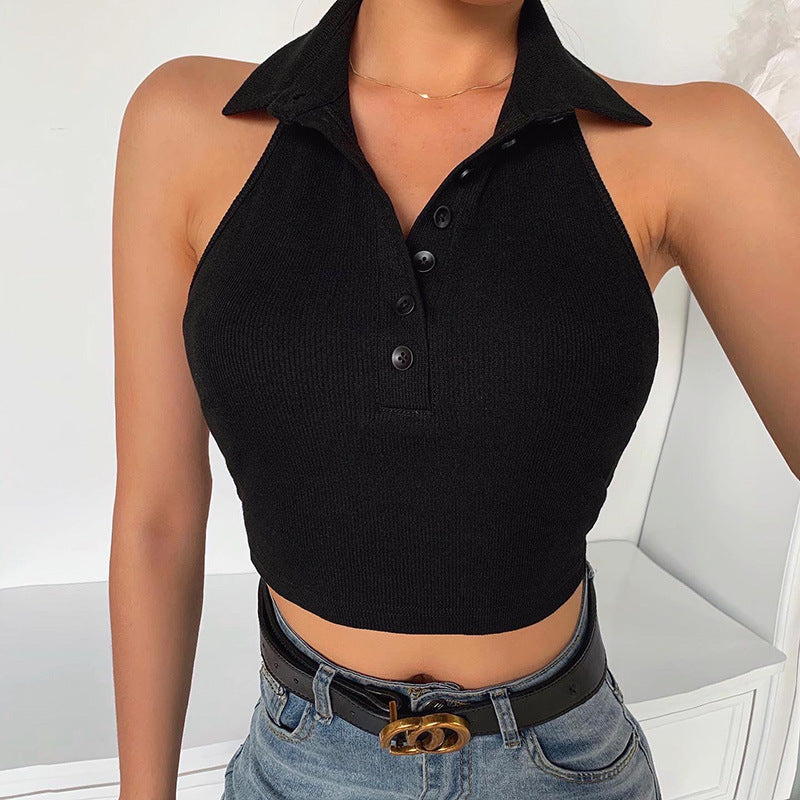 Women's Boat Neck Top with Button Details