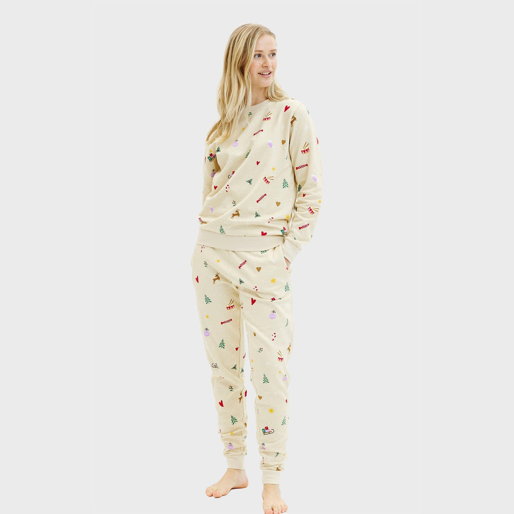 Christmas Sweat Set Beige Women's
