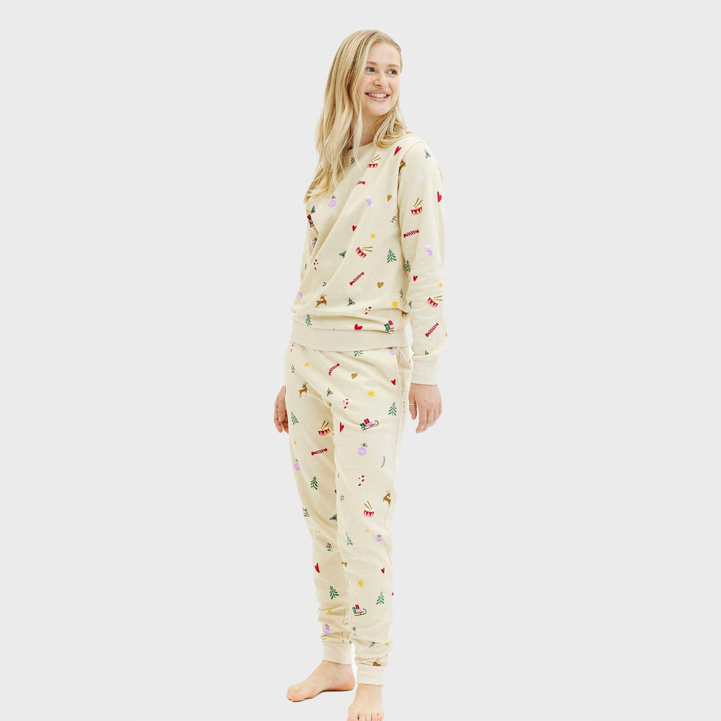 Christmas Sweat Set Beige Women's