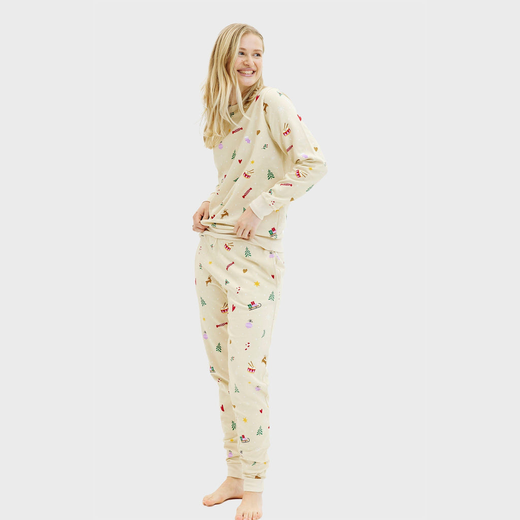 Christmas Sweat Set Beige Women's