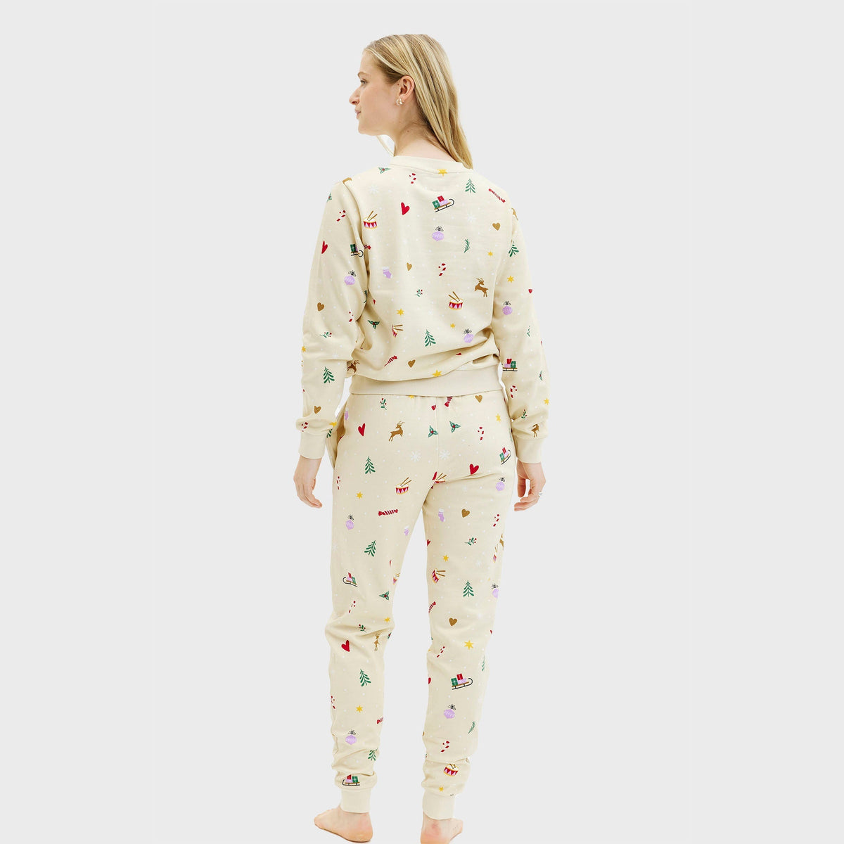 Christmas Sweat Set Beige Women's