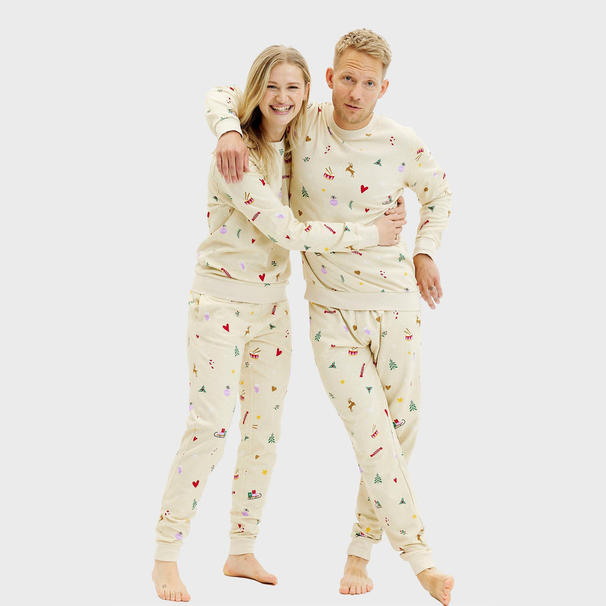 Christmas sweatshirt set beige Men