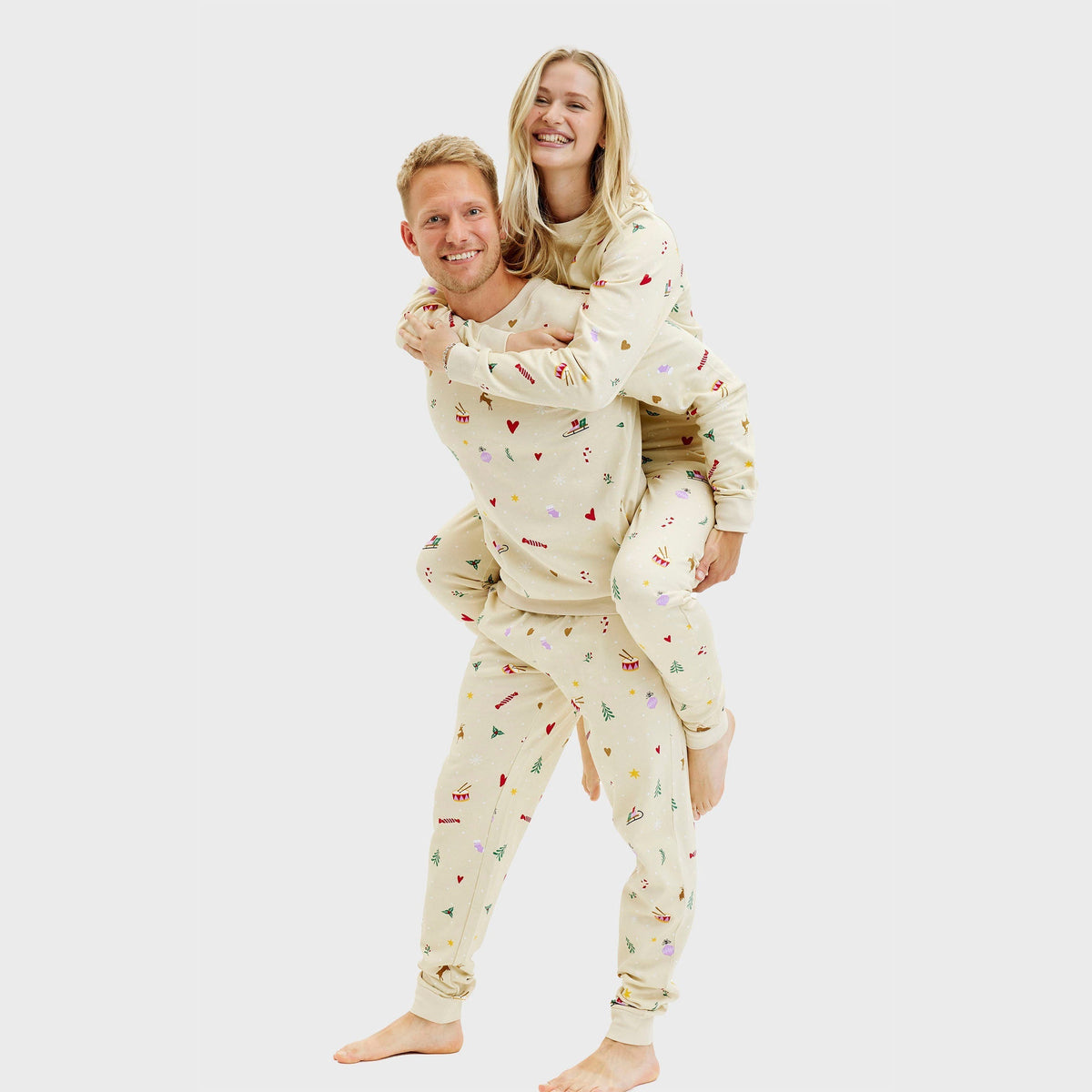 Christmas sweatshirt set beige Men