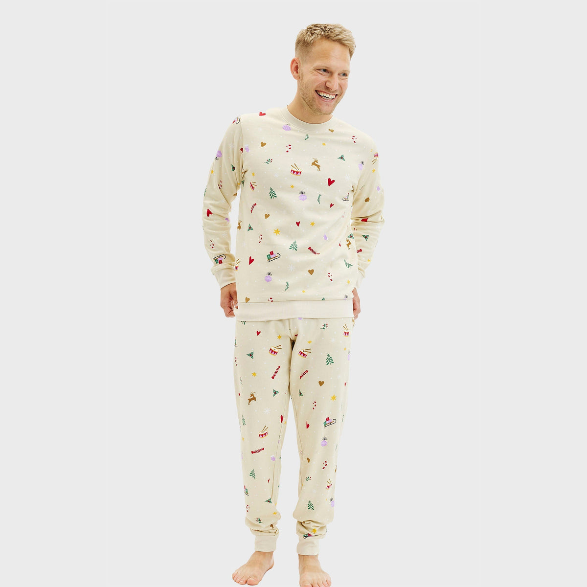 Christmas sweatshirt set beige Men
