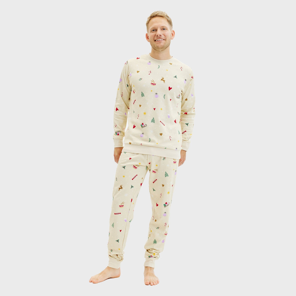 Christmas sweatshirt set beige Men