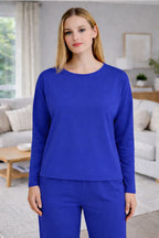 Casual Two-Piece Set with Wide Top and Loose Pants