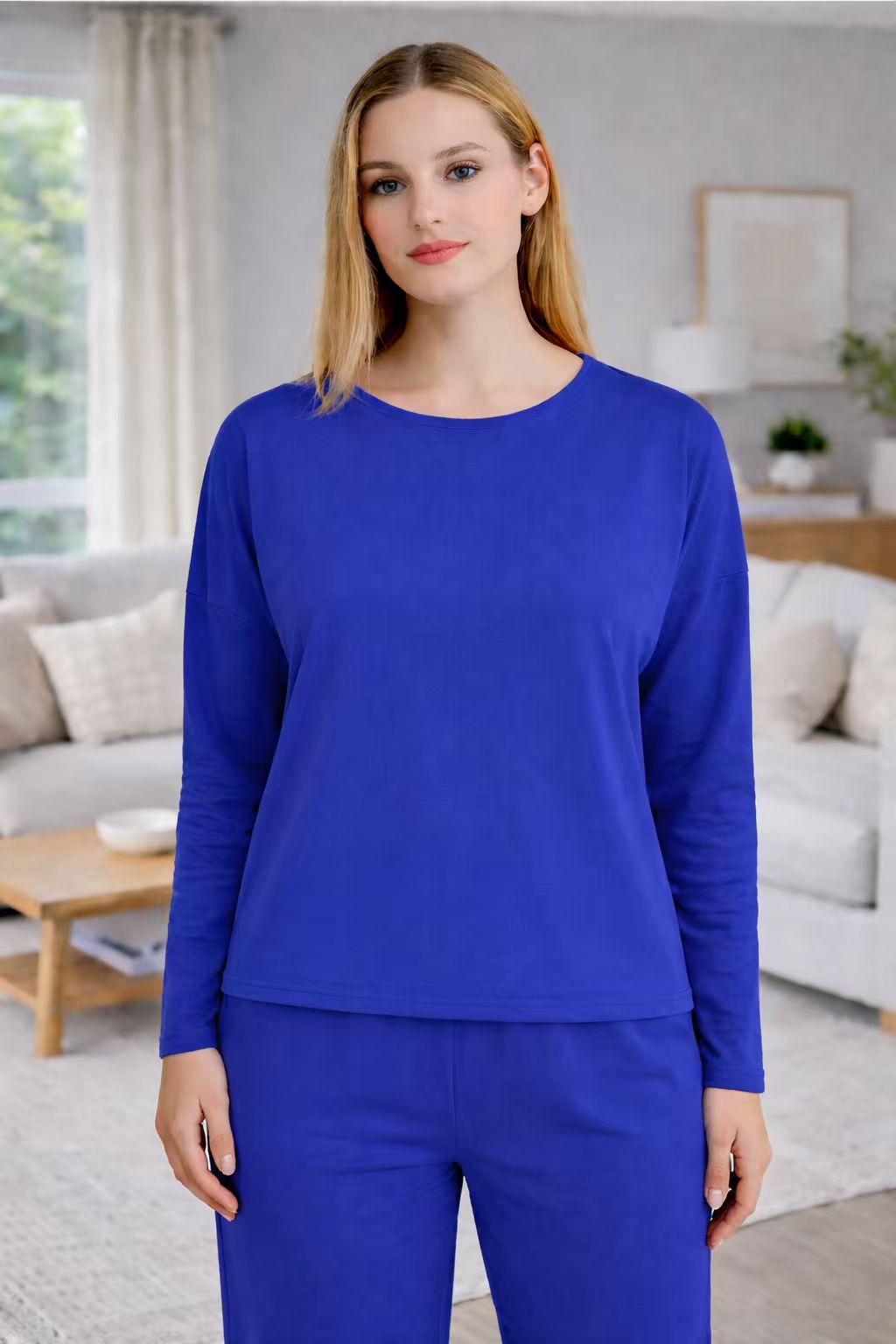 Casual Two-Piece Set with Wide Top and Loose Pants