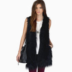 Elegant Faux Fur Vest with Side Pockets
