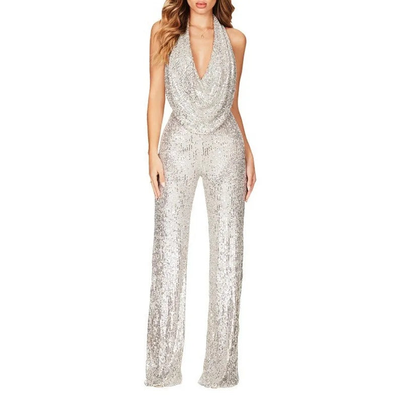 Elegant Women's Glitter Jumpsuit