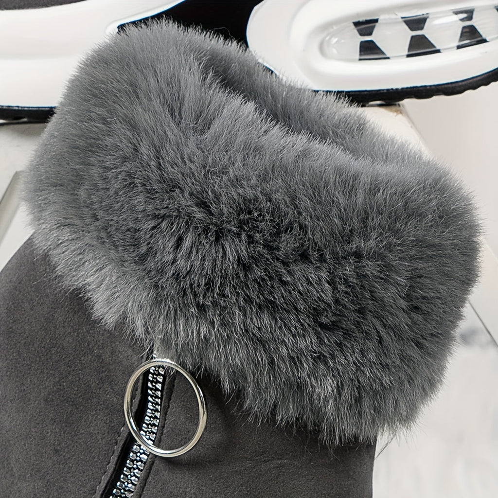 Comfortable Non-Slip Boots with Fur Lining and Side Zipper