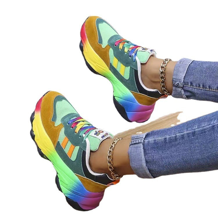 Breathable Lace-Up Running Shoes