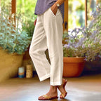 Cotton Casual Straight-Leg Pants