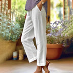 Cotton Casual Straight-Leg Pants