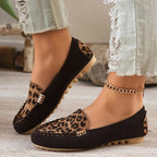 Comfortable Women's Slip-Ons with Leopard Print