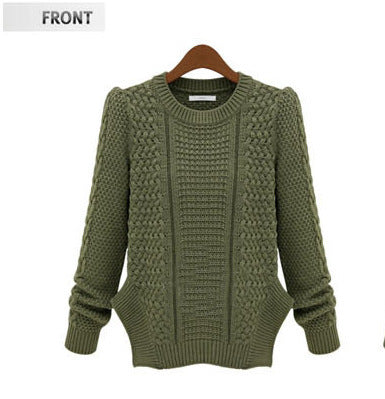Women's Chunky Knit Sweater with Textured Pattern and Casual Fit