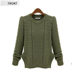 Women's Chunky Knit Sweater with Textured Pattern and Casual Fit