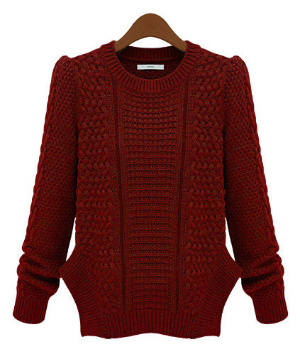 Women's Chunky Knit Sweater with Textured Pattern and Casual Fit