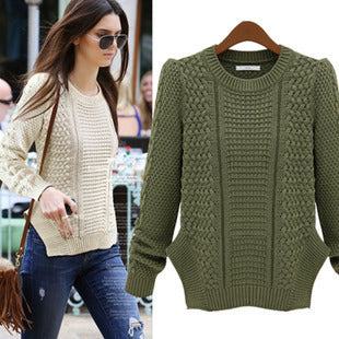 Women's Chunky Knit Sweater with Textured Pattern and Casual Fit