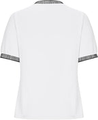 Casual Short-Sleeve Shirt with Striped Collar