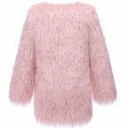 Women's Fluffy Faux Fur Throw Coat