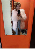 Women's Fluffy Faux Fur Throw Coat