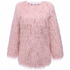 Women's Fluffy Faux Fur Throw Coat